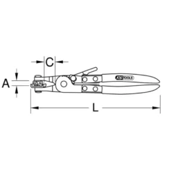 Pince à collier verrouillable, Dimensions : 230 X 55 X 25 - KS TOOLS 115.1043