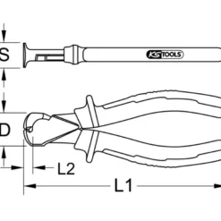 Pince coupante frontale ERGOTORQUE L165 mm KS TOOLS 115.1015