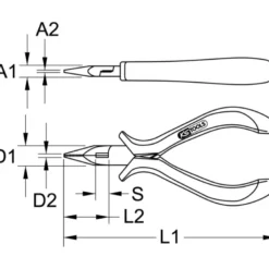Pince Electronique à Bec demi-rond droit KS TOOLS 500.7021