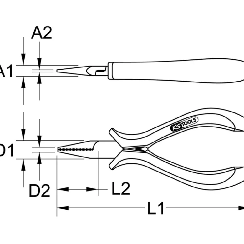 Pince Electronique à bec plat droite KS TOOLS 500.7028