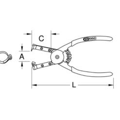 Pince longue à collier à oreilles KS TOOLS 115.1040