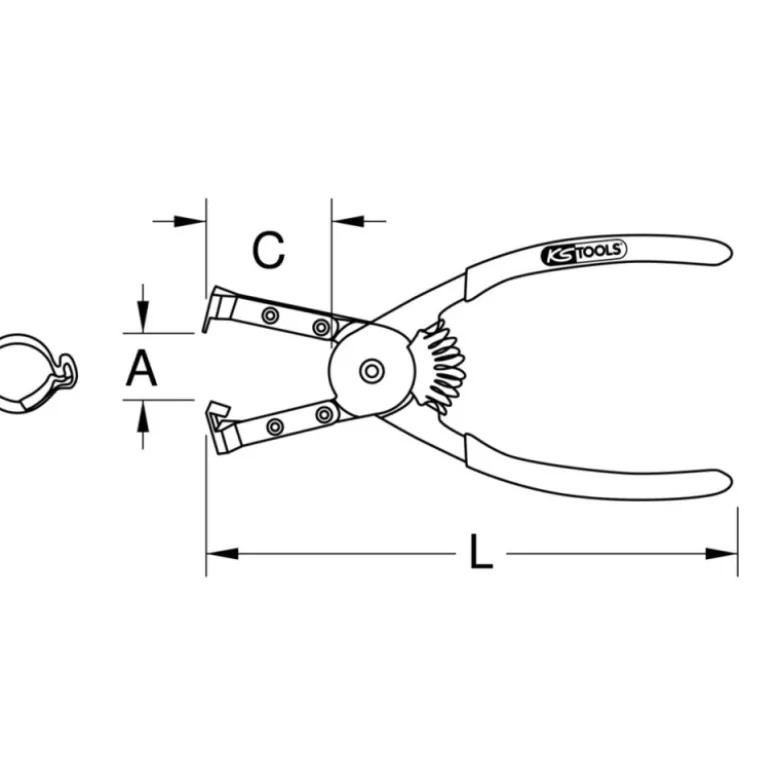 Pince longue à collier à oreilles KS TOOLS 115.1040