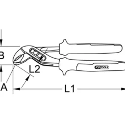 Pince multiprise entrepassée manche bi-matière, L.250 mm KS TOOLS 115.2003