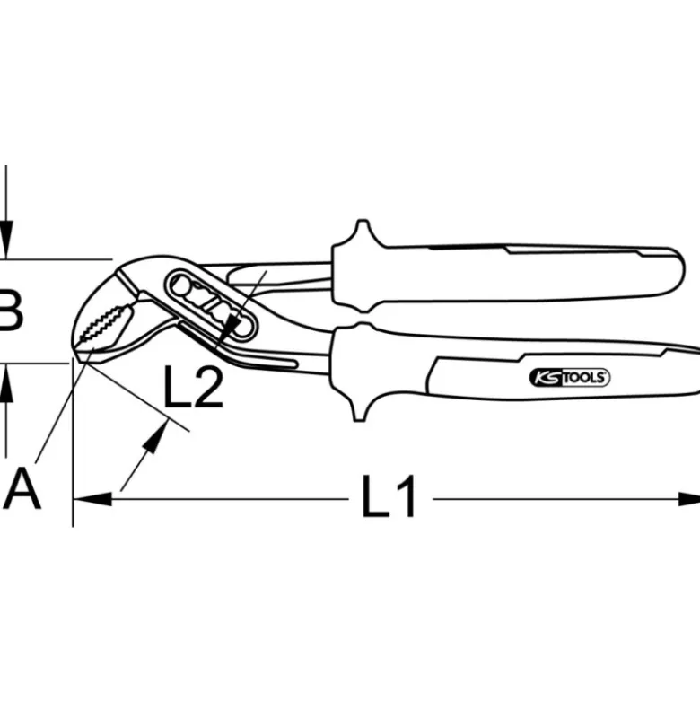 Pince multiprise entrepassée manche bi-matière, L.250 mm KS TOOLS 115.2003