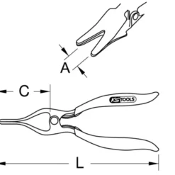 Pince plate à extraire les durites KS TOOLS 115.1044