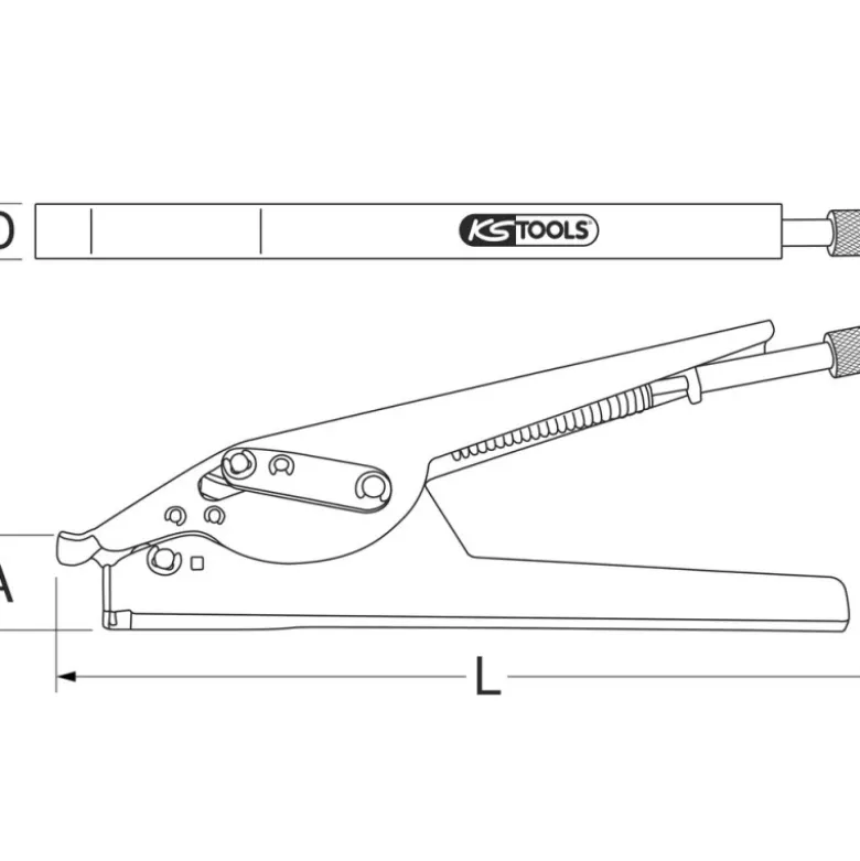 Pince pour colliers plastiques 2,4 à 13mm KS TOOLS 115.1027