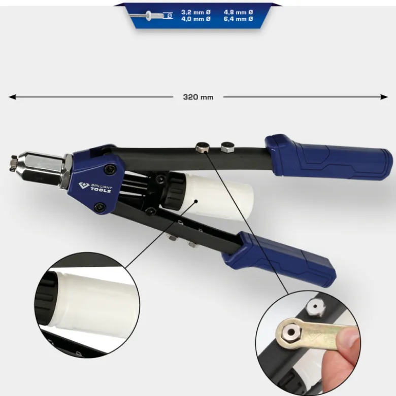 Pince à riveter pour rivets de Ø 32 40 48 64mm BRILLIANT TOOLS - BT066900