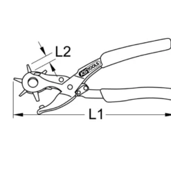 Pince révolver à trous emporte-pièces 220mm poinçons oeillets KS TOOLS 118.0042