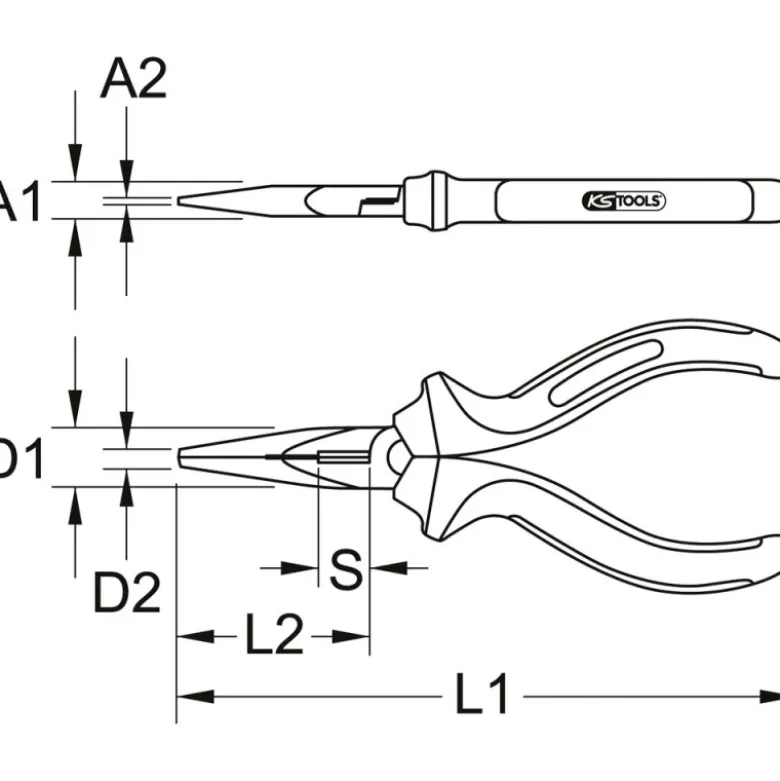 Pinces à bec demi-rond ERGOTORQUE KS TOOLS