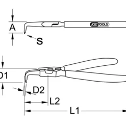 Pinces à circlips extérieur coudées 90° KS TOOLS