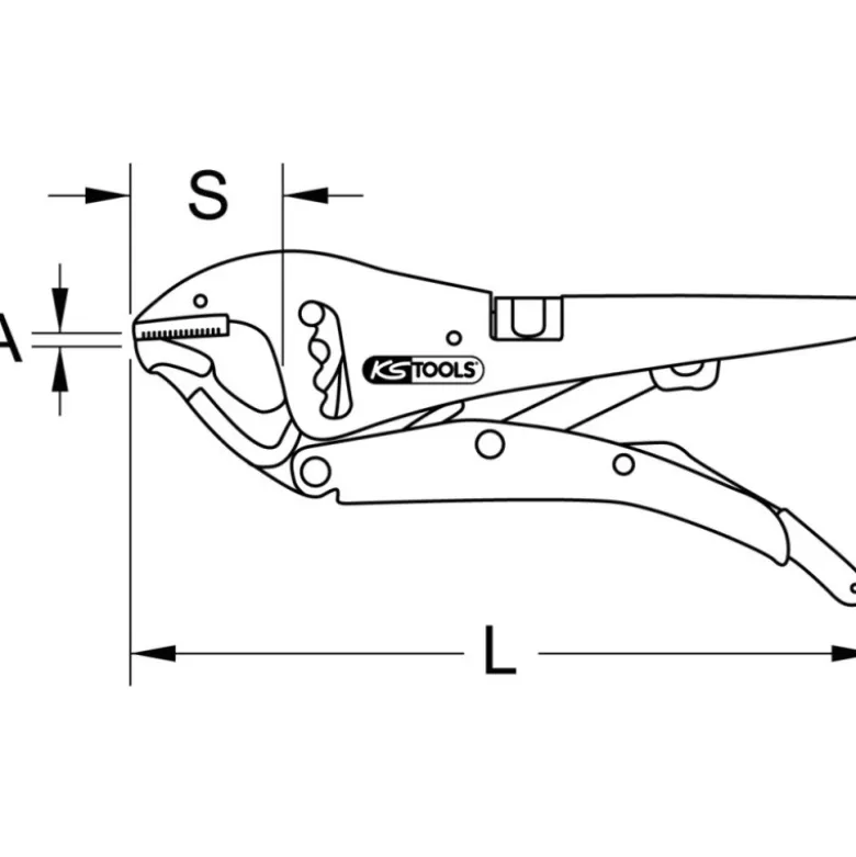 Pince étau 250mm à crémallière Pro 7 KS TOOLS 115.1036