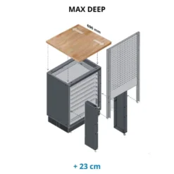 Plan de travail hêtre Multiplex 696 x 680 mm pour MOBILIO Max Deep KRAFTWERK 3964-088
