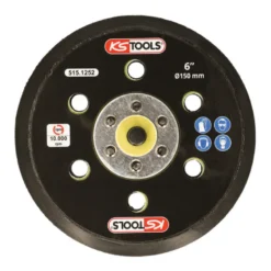 Plateau Velcro D150mm, 15 trous pour ponceuse 515.1254 et 515.1257 KS Tools 515.1252