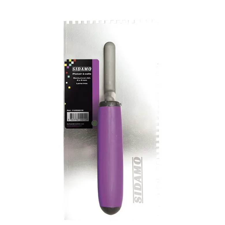 Platoir à colle INOX denture en 'U' 270mm SIDAMO