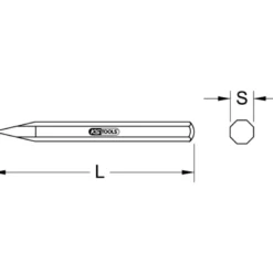 Pointerolle de Maçon Corps Octogonal Ø 16 mm KS Tools