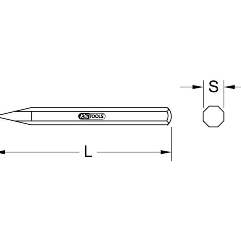 Pointerolle de Maçon Corps Octogonal Ø 16 mm KS Tools