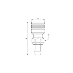 Raccord pour flexible à passage libre (Ø int. tuyau de 13 à 19mm) PREVOST