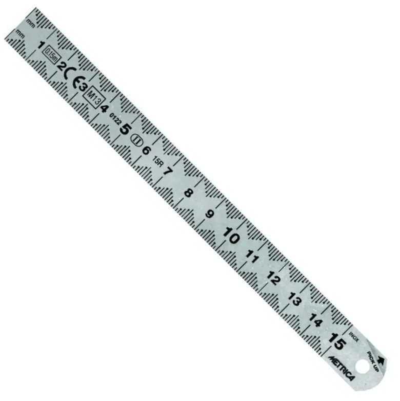 Réglet inox avec lecture facilitée 15mm L150 à 200mm - METRICA