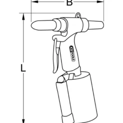 Riveteuse pneumatique, rivets 2,4 - 3,2 - 4,0 - 4,8 mm KS TOOLS 515.3102