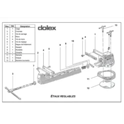 Rondelles, ressort et goupille pour étau 58T DOLEX PDRONDRESS8