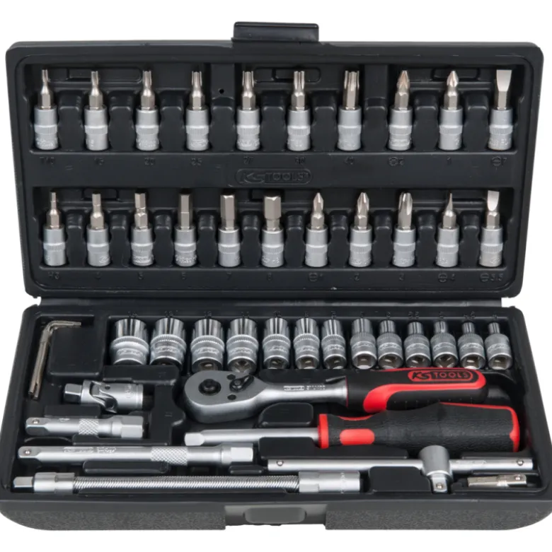 Sac Rollbag + coffret de douilles 1/4'' Chhrome mat 46pcs KS TOOLS - 850.0334F-A1