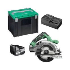 Scie Circulaire Ø165 2 Batteries 18V 5Ah, Chargeur, HitCase Hikoki - C1806DAWRZ