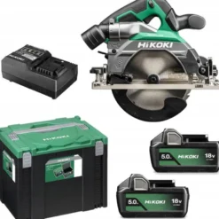 Scie Circulaire Ø165 2 Batteries 18V 5Ah, Chargeur, HitCase Hikoki - C1806DBWPZ