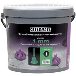 Seau de 1000 Croisillons Auto-Nivelants en I à Vis Joint1 mm SIDAMO - 11255925