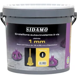 Seau de 700 Croisillons Auto-Nivelants en I à Vis - Joint 1 mm Spécial Carreaux Épais (12-26 mm) SIDAMO - 11255928