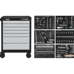 Servante d'Atelier LT700 - 7 Tiroirs équipée de 301 Outils KRAFTWERK - 102.107.204