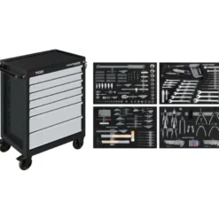 Servante d'atelier noire LT700 LINE, 7 tiroirs, 337 pièces, KRAFTWERK 102.107.203