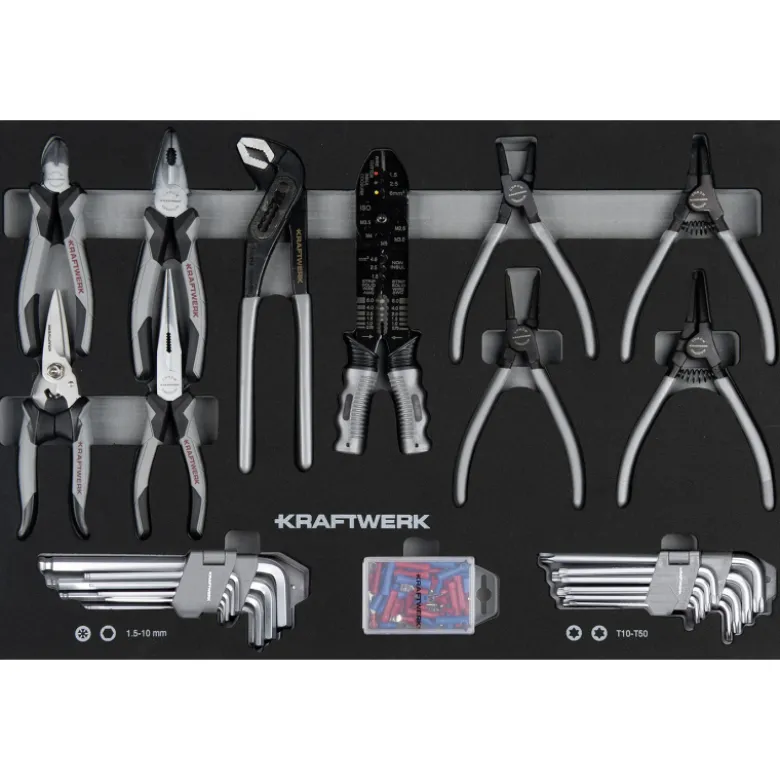 Servante d'atelier noire 7 tiroirs BT700 avec 337 outils KRAFTWERK - 102.117.109