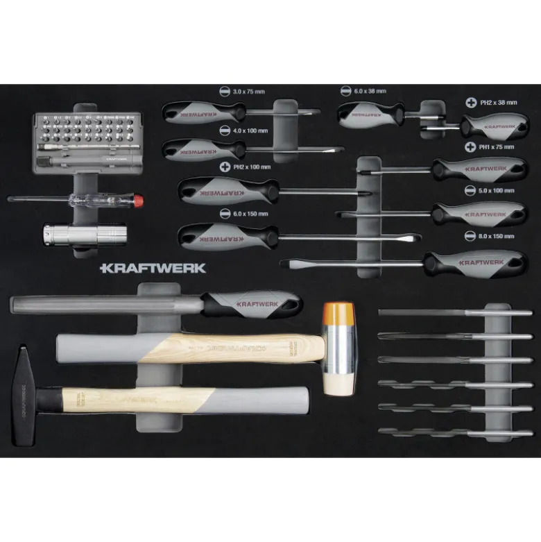 Servante d'atelier noire 7 tiroirs BT700 avec 337 outils KRAFTWERK - 102.117.109