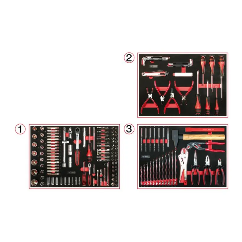 Servante d'atelier One by One 7 tiroirs avec 264 outils KS TOOLS - 823.7134F