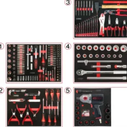 Servante d'atelier 6 tiroirs fabriquée en France, 298 outils KS TOOLS - 824.6298F