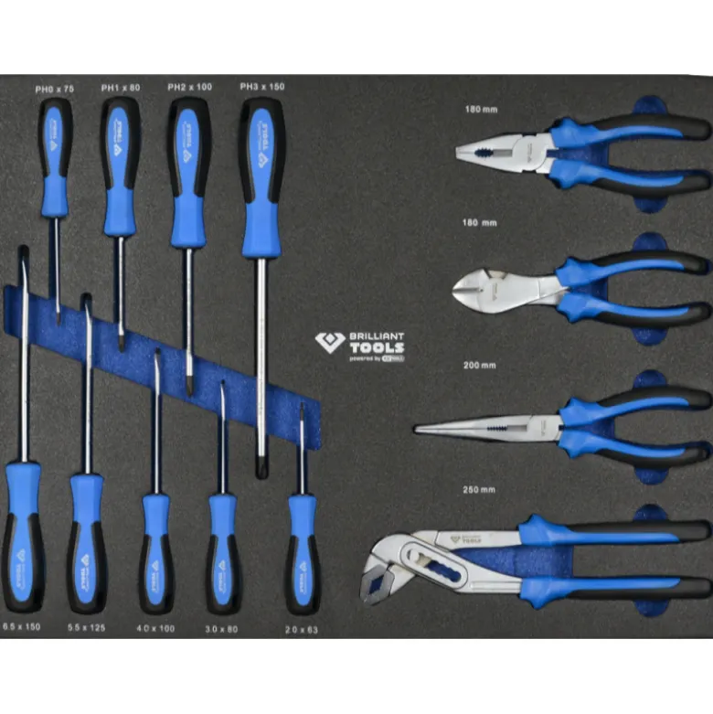 Servante d'atelier 7 tiroirs équipée de 347 outils BRILLIANT TOOLS - BT153347