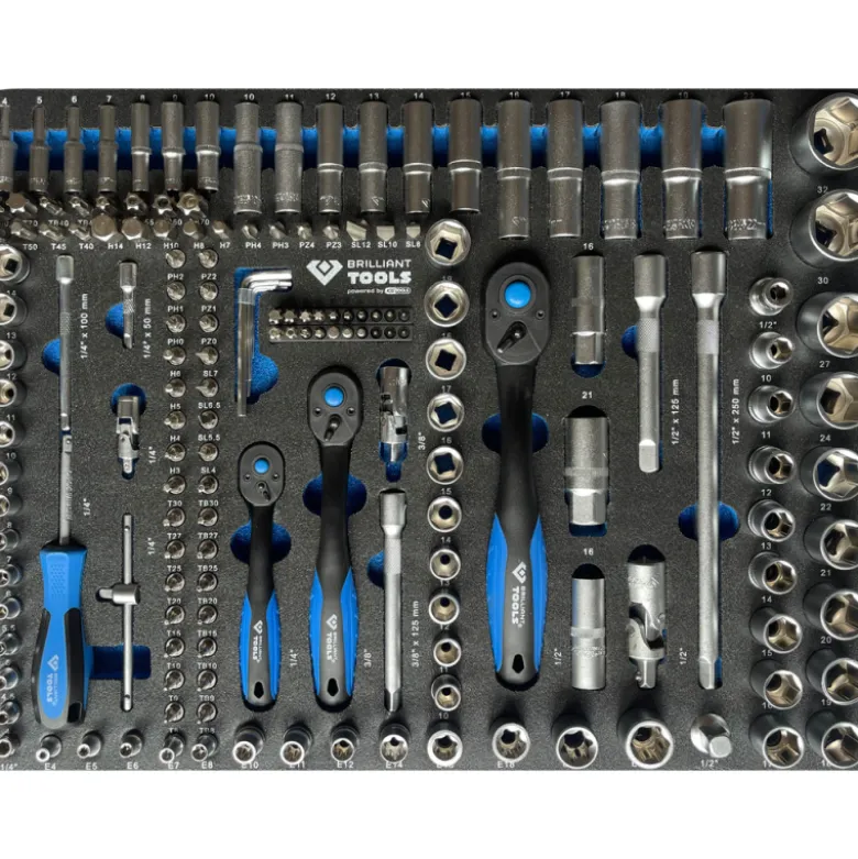 Servante d'atelier 7 tiroirs équipée de 347 outils BRILLIANT TOOLS - BT153347