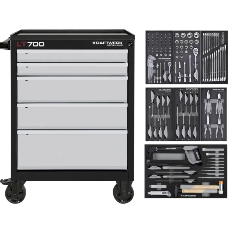 Servante LT700 BASIC 5 tiroirs + Composition 150 outils KRAFTWERK - 102.105.206