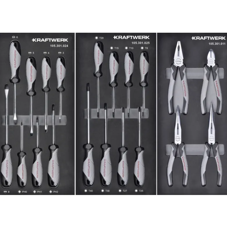 Servante LT700 BASIC 5 tiroirs + Composition 150 outils KRAFTWERK - 102.105.206
