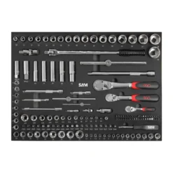 Servante 30n - 6 tiroirs - rouge - mecanique - 253 outils SAM - CPP-253PM