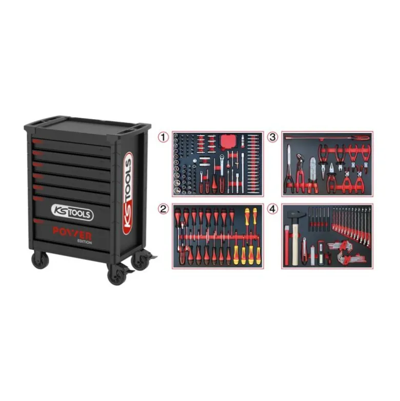 Servante Power édition limitée 2026 7 tiroirs 208 outils KS TOOLS - 826.7206F