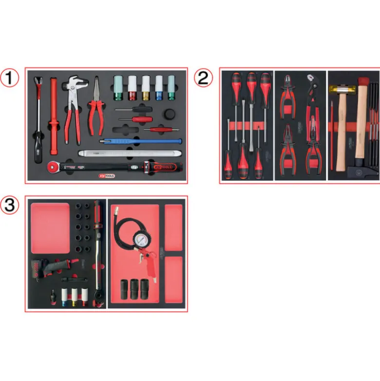 Servante RACING 5 tiroirs équipée de 60 outils - spéciale Roue KS Tools 855.5060