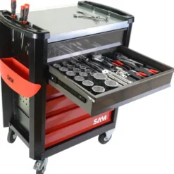 Servante Servi-630N - 6 Tiroirs - 255 Outils - Travaux Publics Sam Outillage - Cpp-255Ms