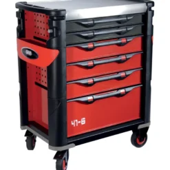 Servante 41 - 6 Tiroirs - A Badge Magnetique - Rouge SAM Outillage - 416-SAB