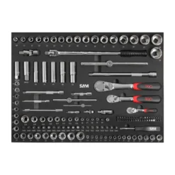 Servante 41 - 6 tiroirs - blanche - mecanique - 242 outils SAM - CPP-242-STE