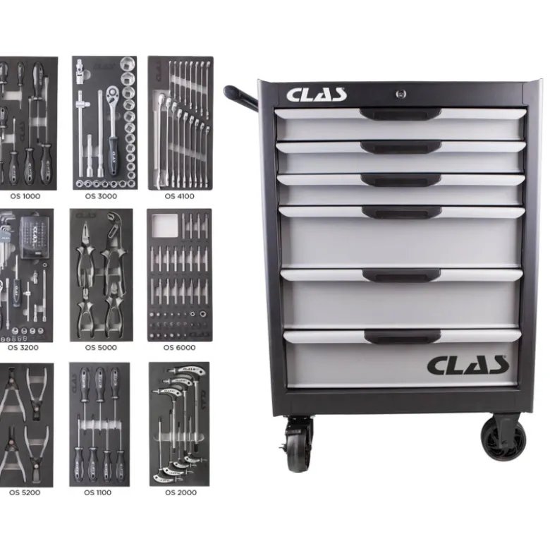Servante 6 tiroirs + 172 outils CLAS EG 6205