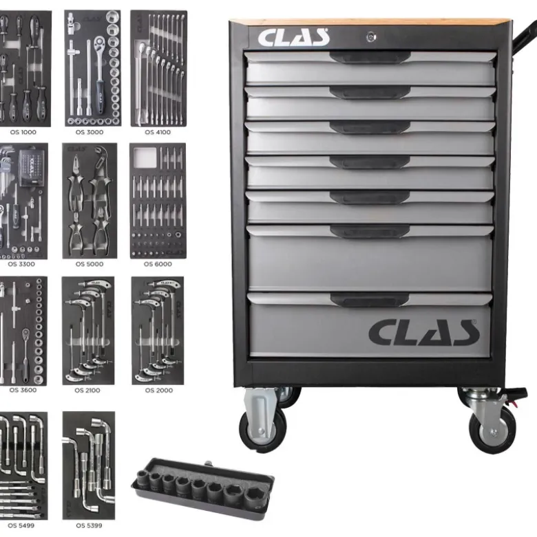Servante 7 tiroirs + 214 outils CLAS EG 7245