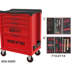 Servante 5 Tiroirs RACING EDITION + Composition 114 outils KS TOOLS 855.5114