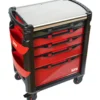 Servante 41 - 5 tiroirs - rouge - plateau inox - 302 outils SAM - 415-302MM