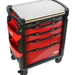 Servante 41 - 5 tiroirs - rouge - plateau inox - 302 outils SAM - 415-302MM